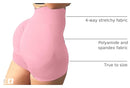 Women’s Pink High Waist Seamless Biker Shorts 4.5" Smile Contour Yoga Gym