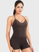 CoreFlex Women's Impact Halter Tank Top with Built-In Bra for Yoga & Fitness