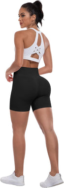 Women’s High Waisted Seamless Scrunch Butt Workout Shorts for Gym & Yoga
