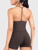 CoreFlex Women's Impact Halter Tank Top with Built-In Bra for Yoga & Fitness