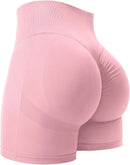 Women’s Pink High Waist Seamless Biker Shorts 4.5" Smile Contour Yoga Gym