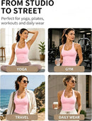 Women’s Halter Tank Top with Built-In Bra Padded Workout & Yoga Top